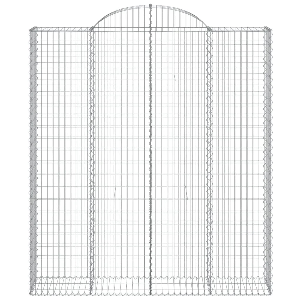Set di 2 gabbioni ad arco per recinzione gabbia o muro di contenimento 200 x 50 x 220/240 cm ferro zincato argento 02_0041357