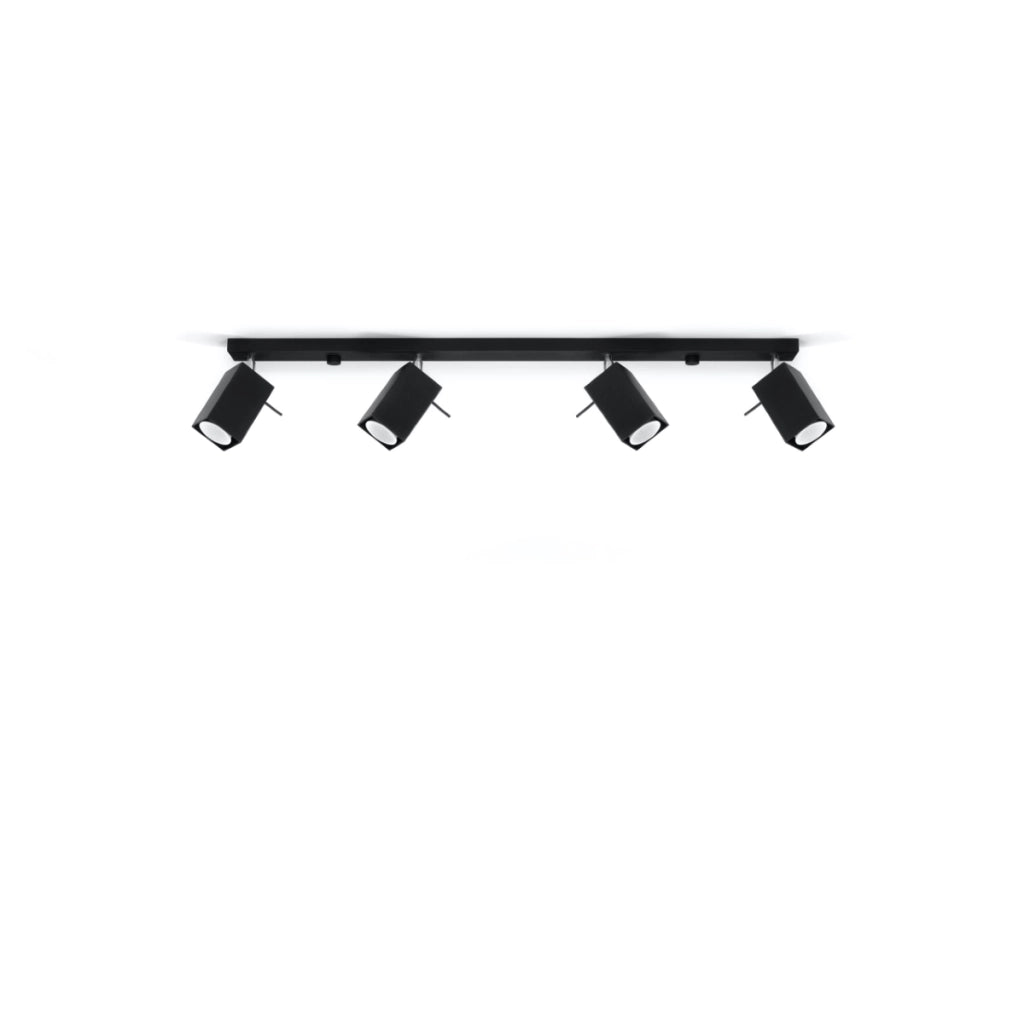 Lampada da soffitto in acciaio stile industriale MERIDA 4x GU10 regolabile nero