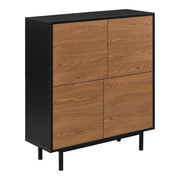Elegante cassettiera pratico mobile contenitore gnosjö con 4 ante 93 x 80 x 30 cm nero con effetto legno scuro 03_0006828