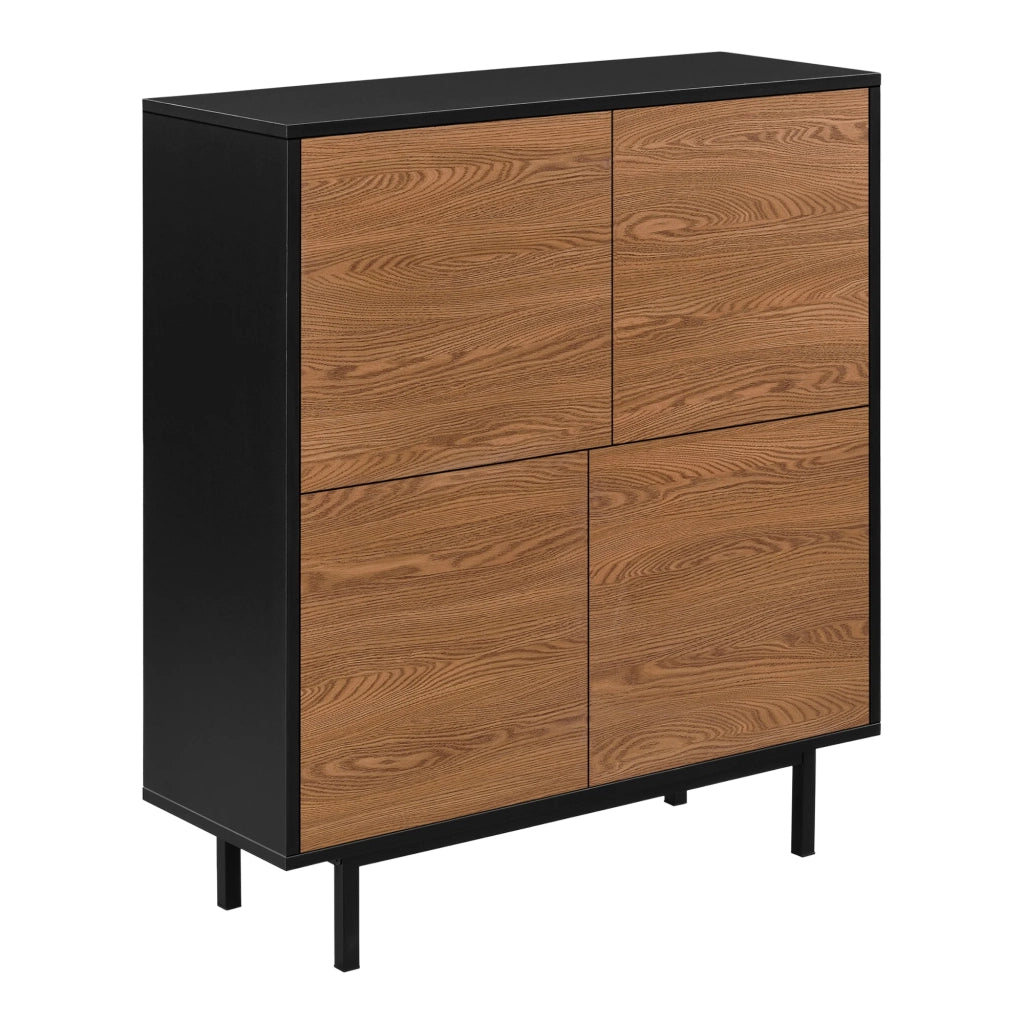 Elegante cassettiera pratico mobile contenitore gnosjö con 4 ante 93 x 80 x 30 cm nero con effetto legno scuro 03_0006828