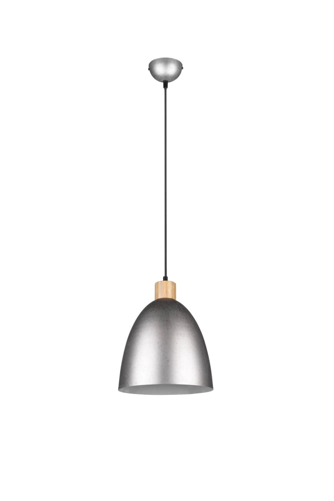Lampada a sospensione RL Jagger argento legno Ø25 E27