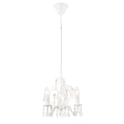 Lampada da Soffitto con Cristalli Artificiali Lampadario a Bracci 3 Fonti Luce E14 40W Plafoniera Decorativa - Bianco - lux.pro