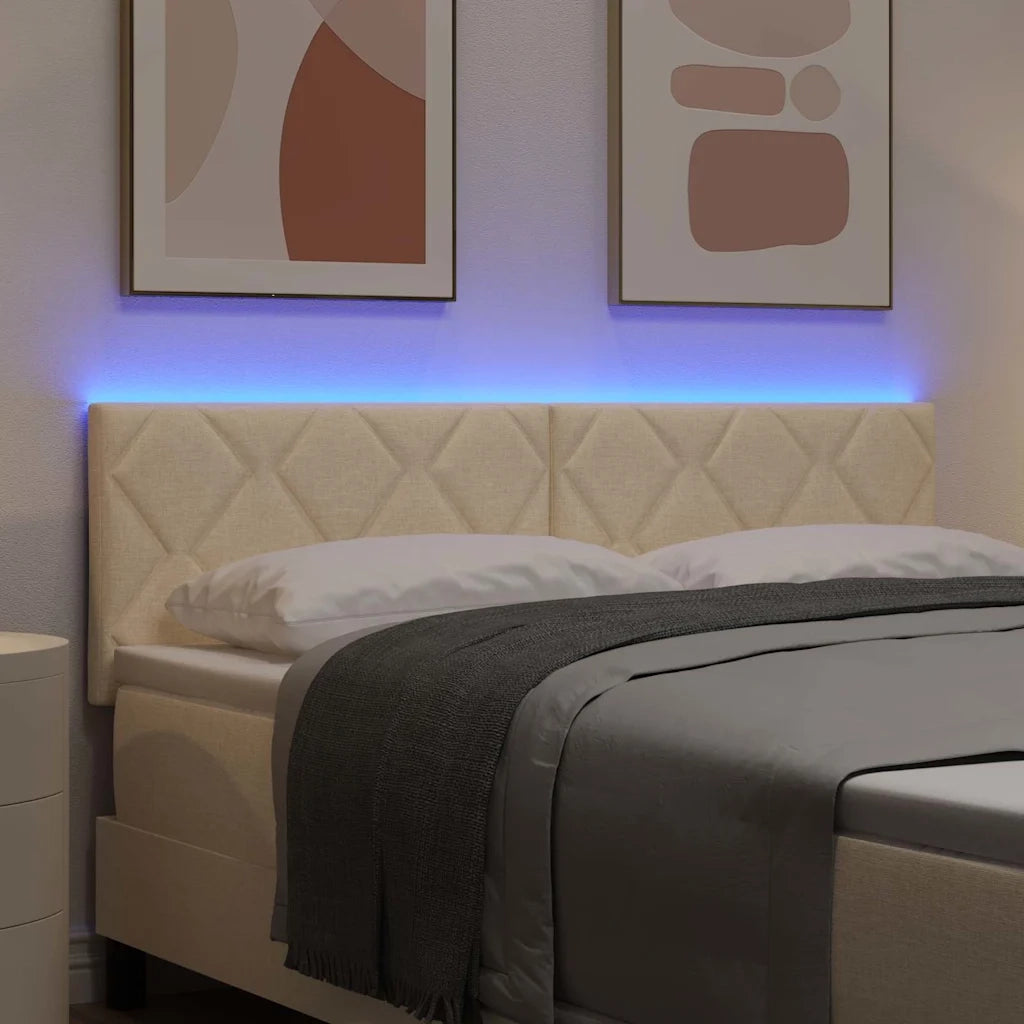 Testiera LED Crema 160 cm Tessuto 3338231