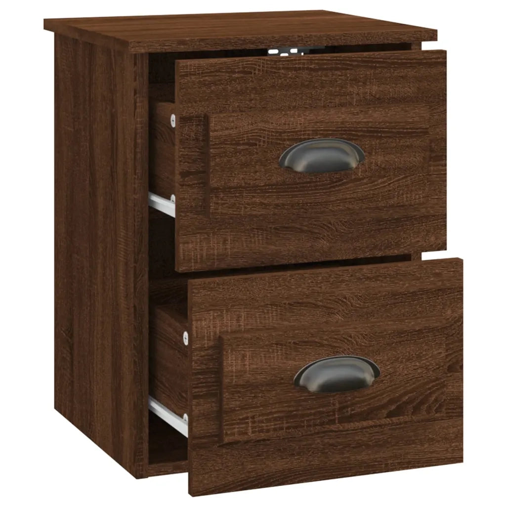 Comodini a Parete 2 pz-Set di 2 Tavolino da notte Rovere Marrone 41,5x36x53 cm