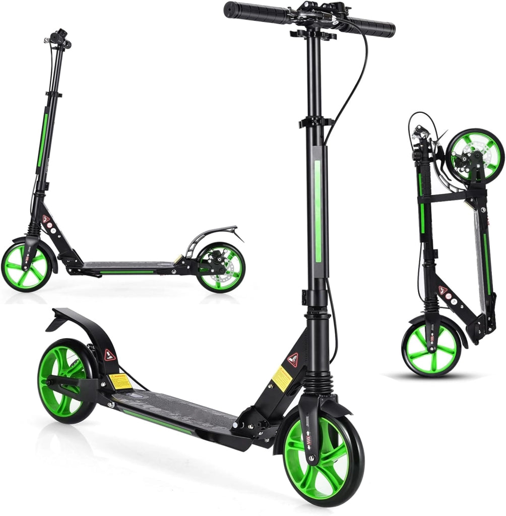 Monopattino pieghevole e regolabile in altezza, scooter con ruote in poliuretano e Kingel, scooter da città con supporto e tracolla, per bambini adulti fino a 100 kg