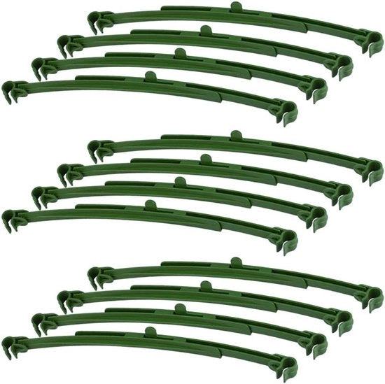 Bindatori per piante adattabili - 12 pezzi - Supporto per piante in plastica - 255-355 cm - Aiuto al clima per vasi per pomodori - 11 mm di diametro