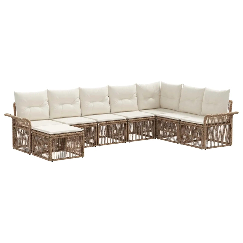 Set Divano da Giardino 8 pcs Beige polyrattan 3434922