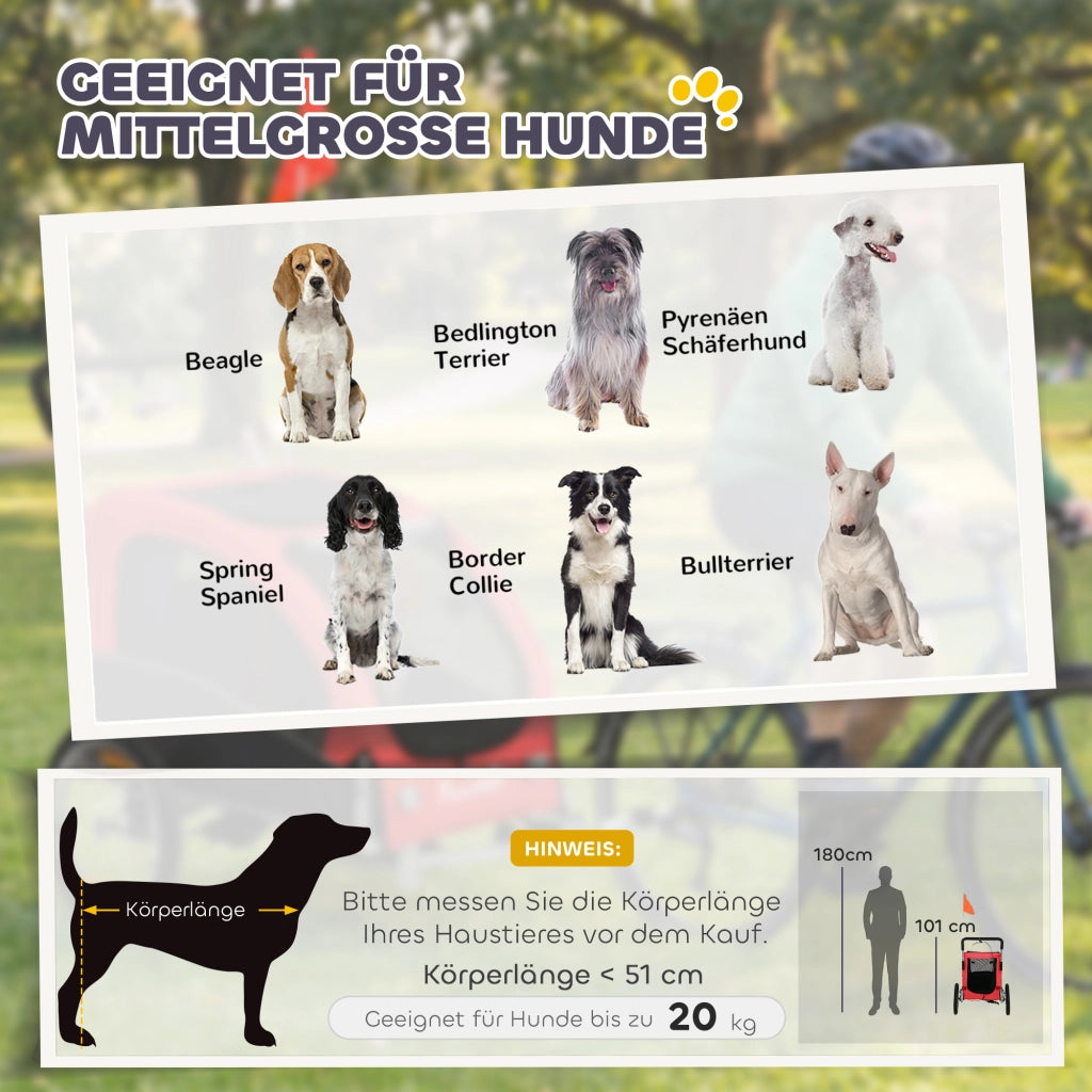 Carrello per cani pieghevole 2 in 1 ¨C Minimal ¨C Rosso