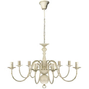 Lampadario Stile Antico Metallo Bianco 8 Lampadine E14 CFW6187430