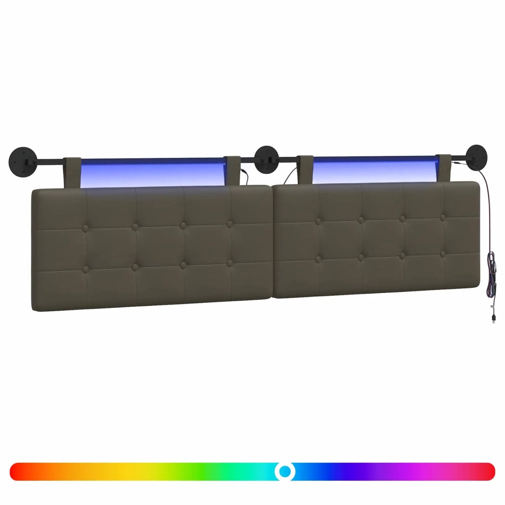 Testiera sospesa Con luce LED Grigio Similpelle 3424464