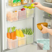 Cassetto per frigorifero - Risparmio di spazio - Set da 6 - Sicuro per alimenti - Transparente
