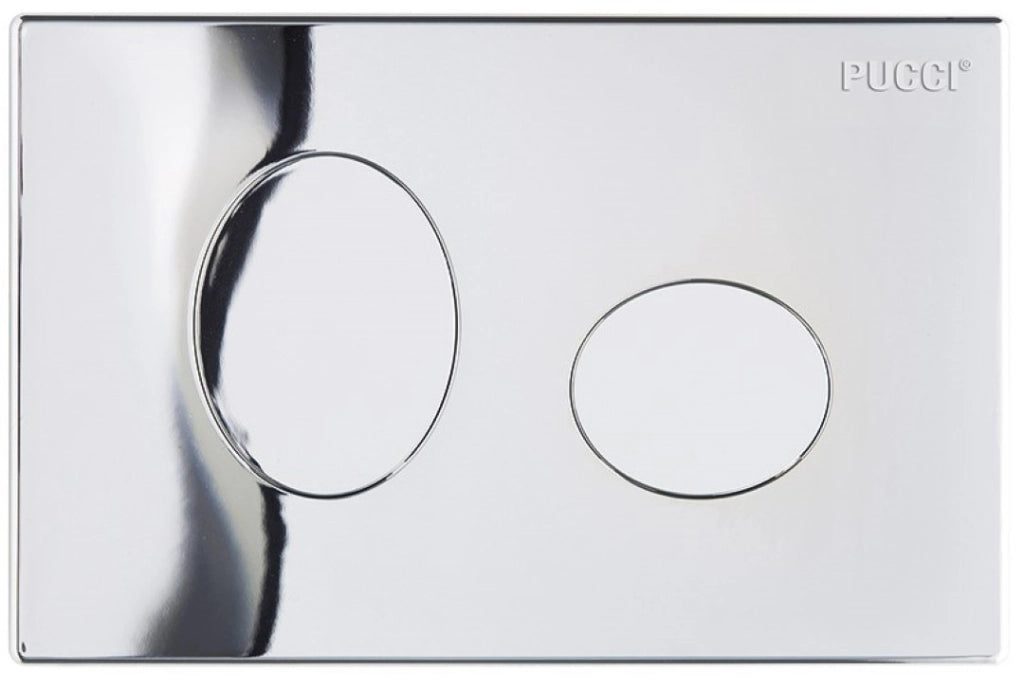 Placca Eco Ellisse Due Pulsanti 80130552 Cromata Pucci - Pucciplast