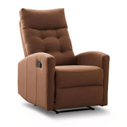 Marvin Poltrona Relax Reclinabile Manuale con Poggiapiedi Solena, Schienale Regolabile Seduta Ergonomica in Tess Marrone