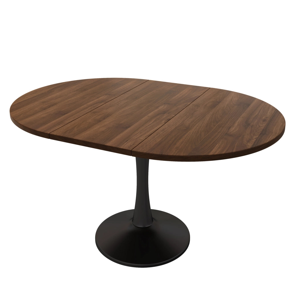 Tavolo da pranzo ovale allungabile 100/140 x 100 x 75 cm in MDF colore noce