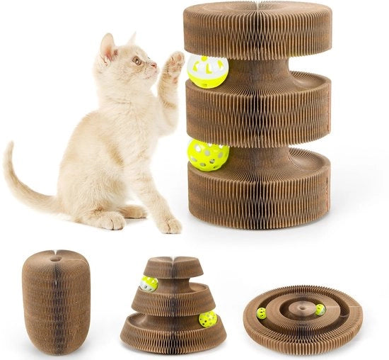 Krabbplank Premium con Krabbkarton e Krabbmat con Giocattolo - Stimola la Mobilità dei Gatti di Casa
