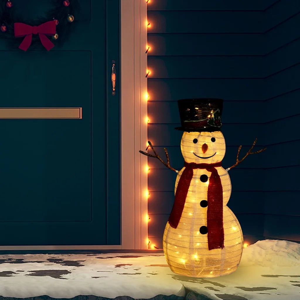 Figura Natalizia Pupazzo di Neve a LED Tessuto Pregiato 60 cm cod mxl 58607