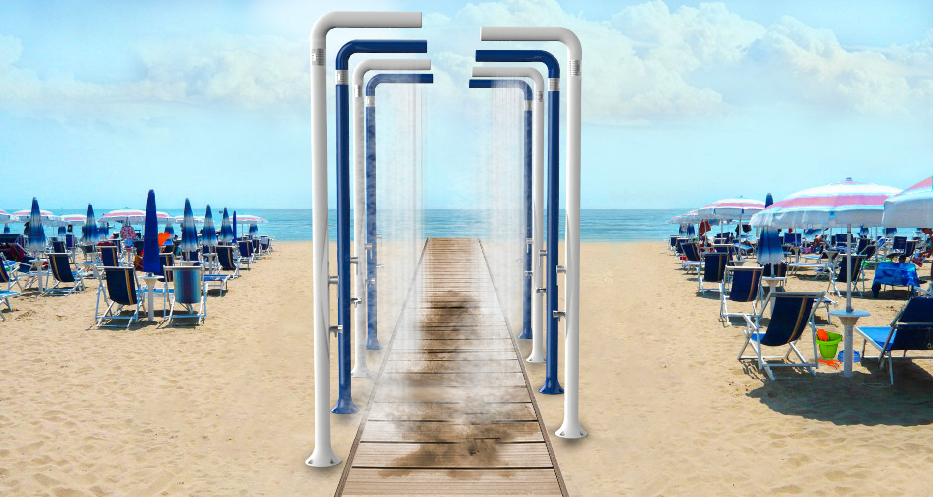 Doccia da Esterno Giardino Miscelatore e Lavapiedi Arkema Funny Yang Dove Grey