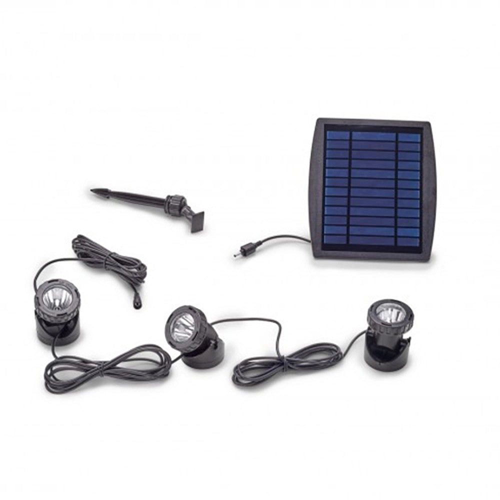 Pontec PondoSolar LED Set 3 - kit di faretti per laghetto ad energia solare