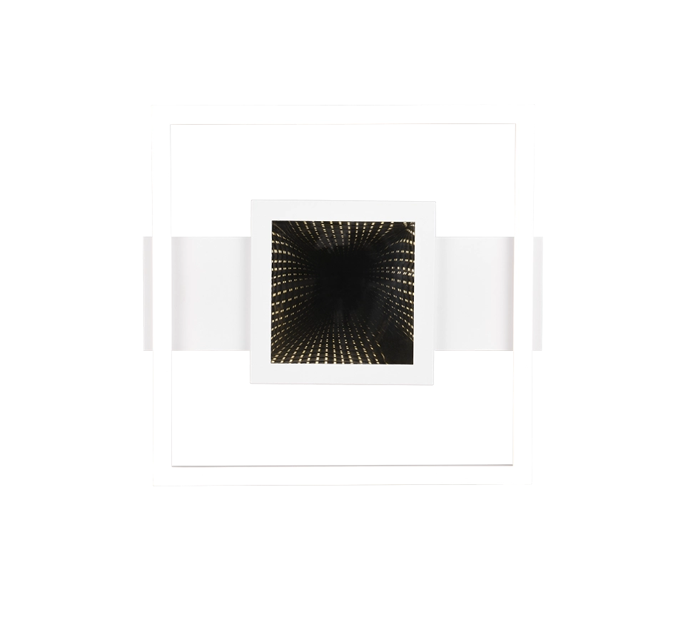 Plafoniera LED quadrata, metallo, bianco, 35x35 cm, Wheeler