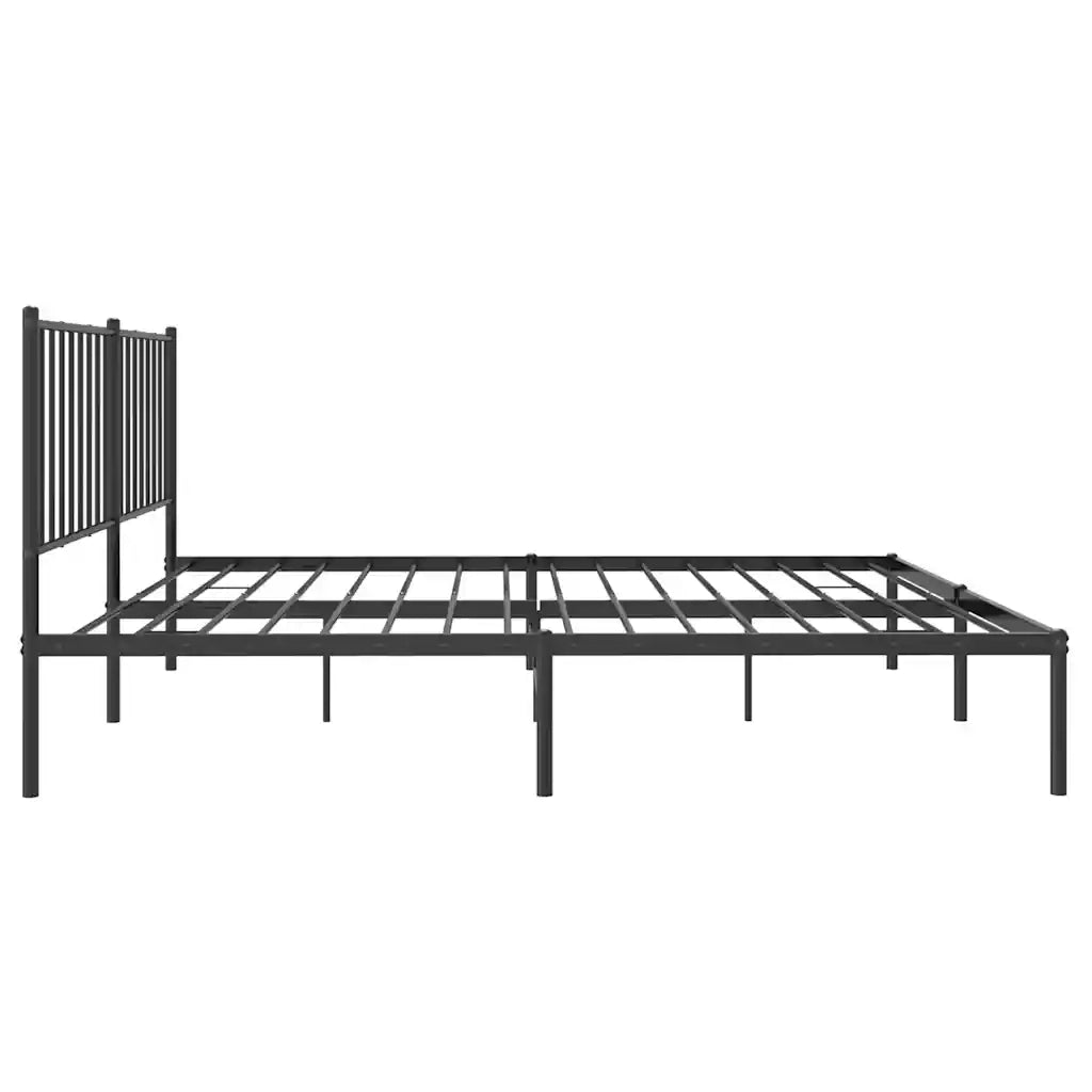 Giroletto con Testiera-Struttura Letto con testiera in Metallo Nero 140x200 cm 473608