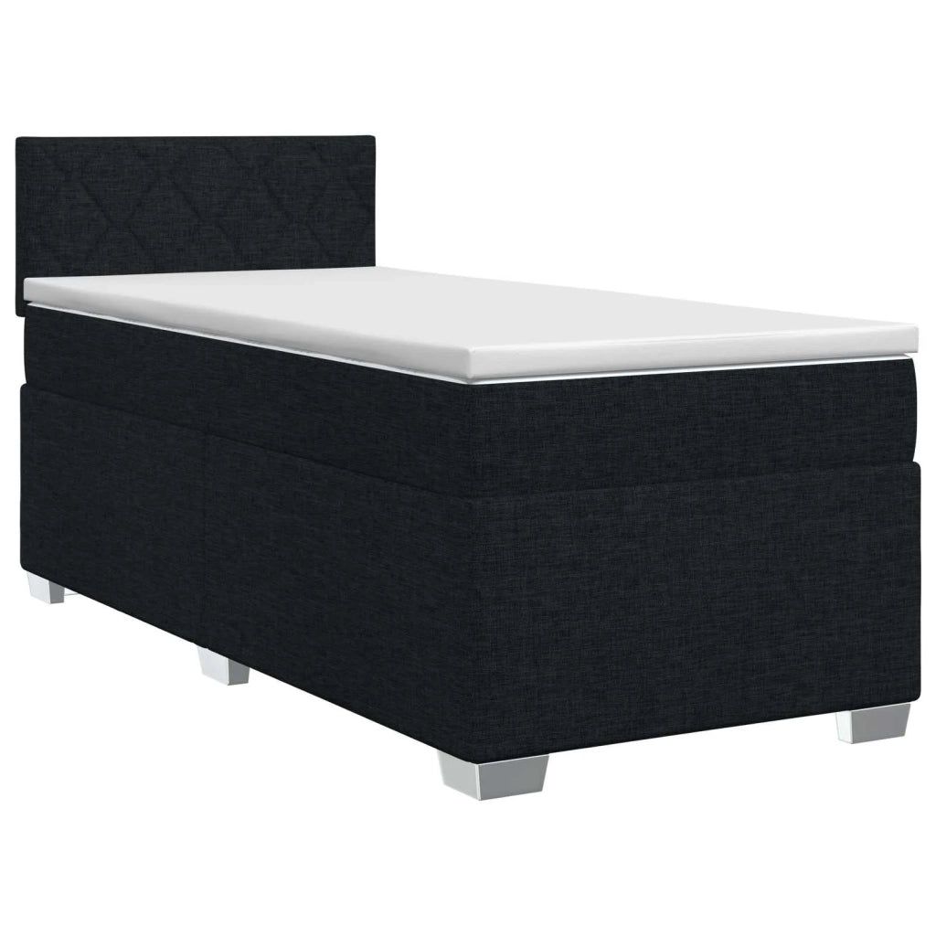 Letto box spring con materasso Nero 100 x 200 cm Tessuto 3450420