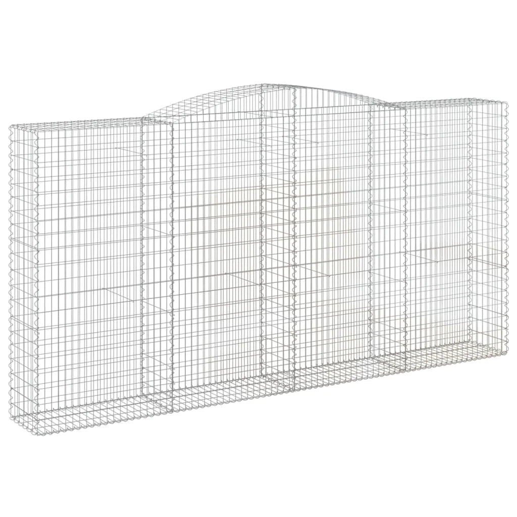 Set di 8 gabbioni ad arco per recinzioni a gabbia e muri di contenimento 400 x 50 x 200/220 cm ferro zincato argento 02_0041230