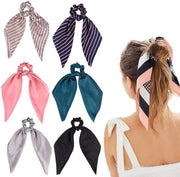 Accessori per capelli 6 pezzi - Fasci per capelli chiffon - Scrunchies in seta - Orecchini per coda di cavallo elastici - Moda trendy - Alta qualità - Elastici per capelli
