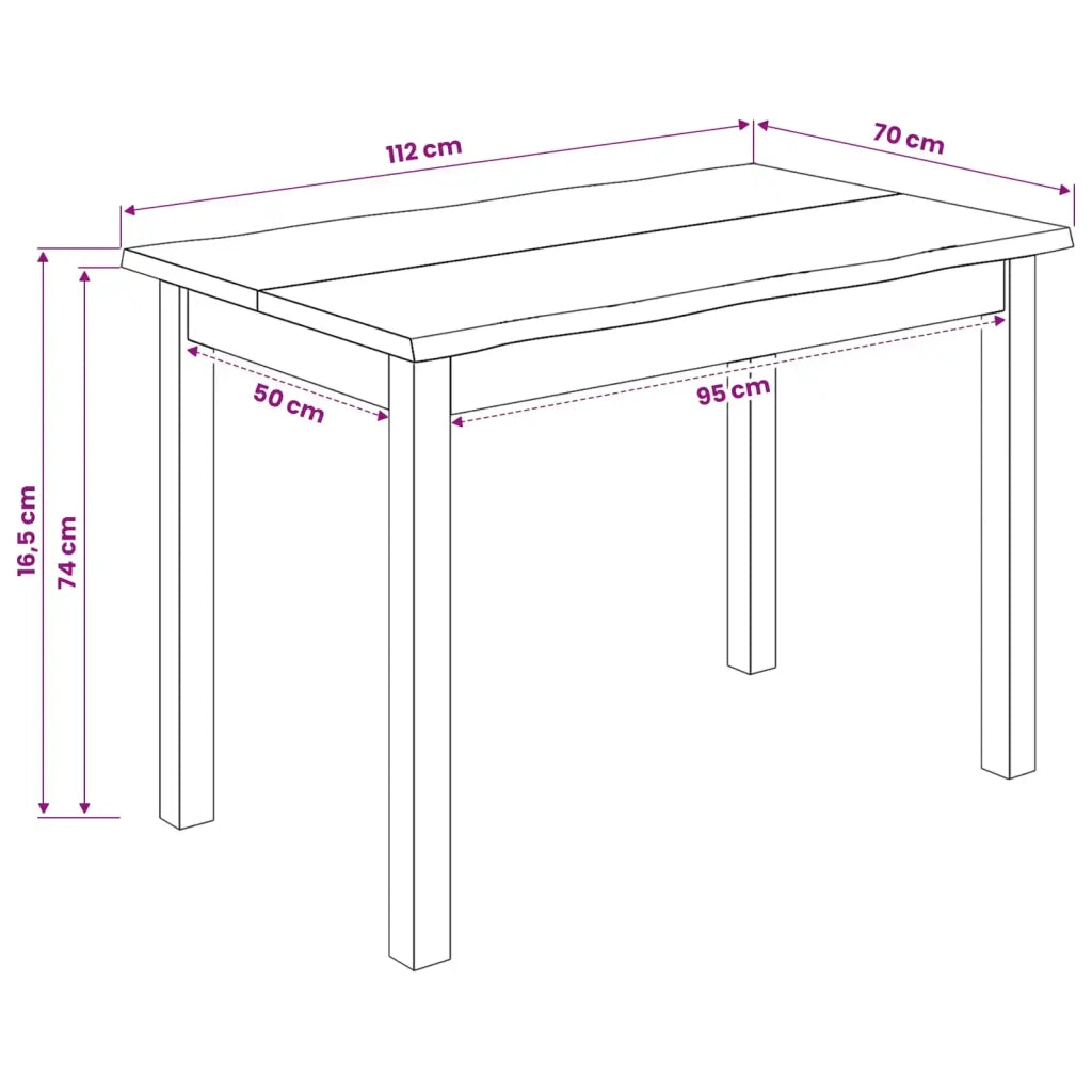 VidaXL Tavolo da pranzo EKAI Nero 112 x 70 x 76,5 cm 42037007