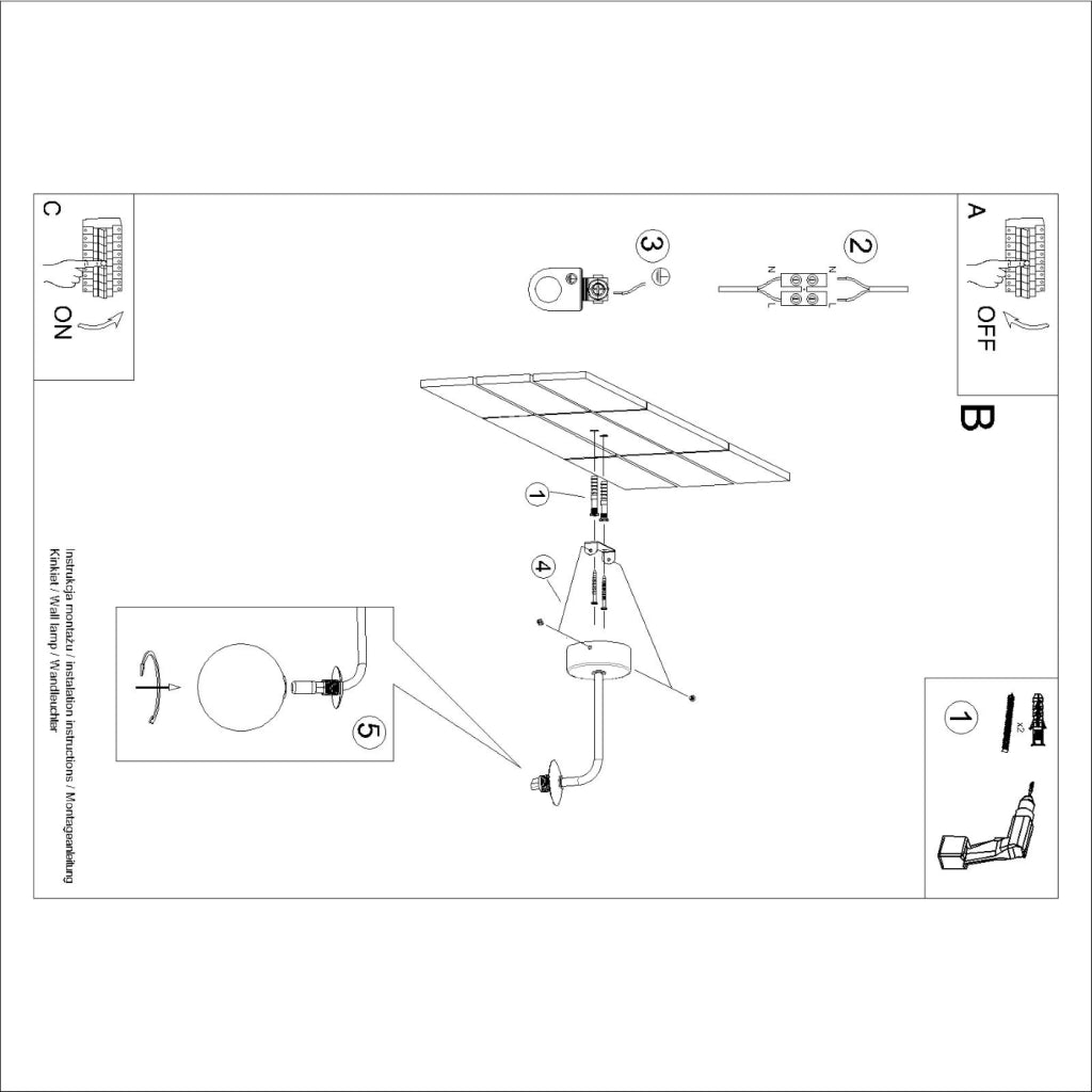 Lampada da parete ASTRAL 1 nero