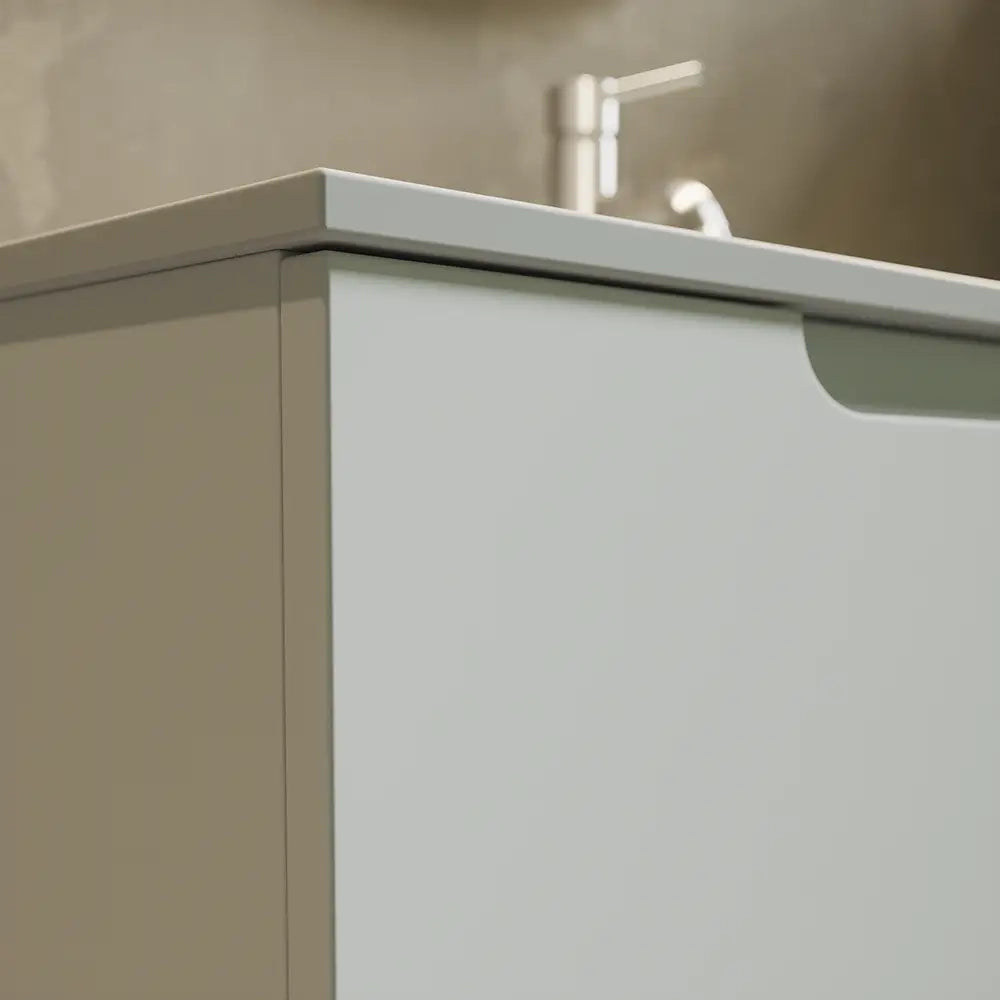 Mobile bagno sospeso 100 cm due cassetti bianco opaco con lavabo  | Moor