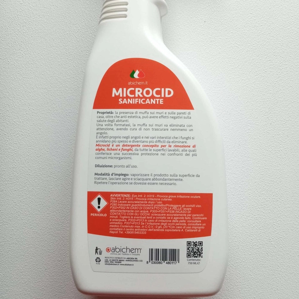 Abichem 750ml microcid sanificante per muri e pareti per la rimozione della muffa