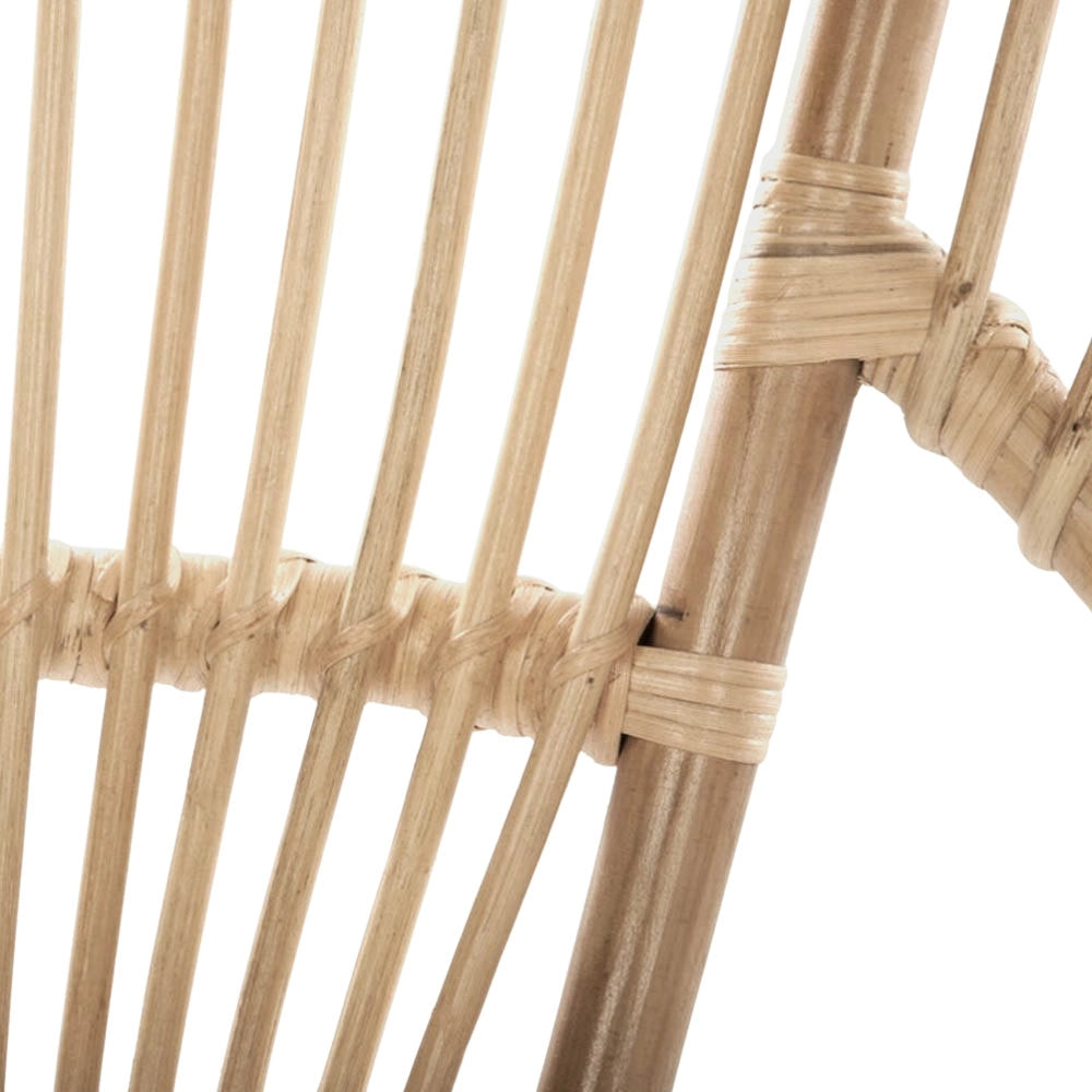 Set di 2 sedie Fera in legno di bambu con gambe in ferro e 1 tavolino in bambu