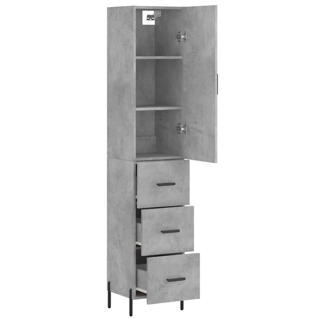 Buffet credenza cassettiera armadio mobile contenitore organizer cucina soggiorno salotto alto 34,5 x 34 x 180 cm legno ingegnerizzato grigio 02_0034312