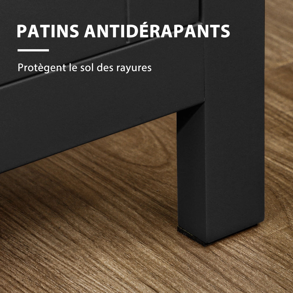 Armadio con 3 porte e 2 ripiani regolabili ¨C zephmum ¨C 120x40x70 cm nero