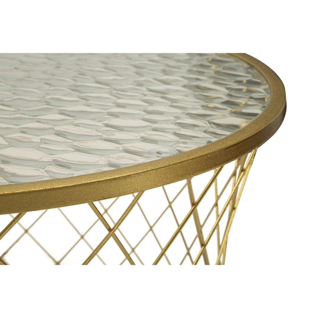 Tavolino VKH567, Oro, Metallo, 70x70x45 cm