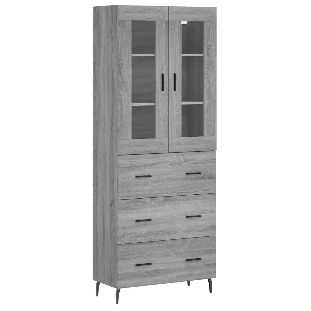 Credenza Grigio Sonoma 69,5x34x180 cm in Legno Multistrato 3198423
