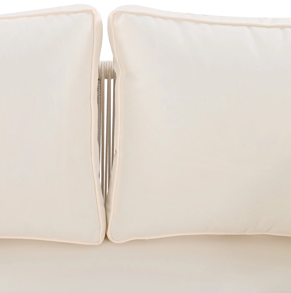 Sonnenliege da esterno in acciaio zincato con cuscino sfoderabile; beige