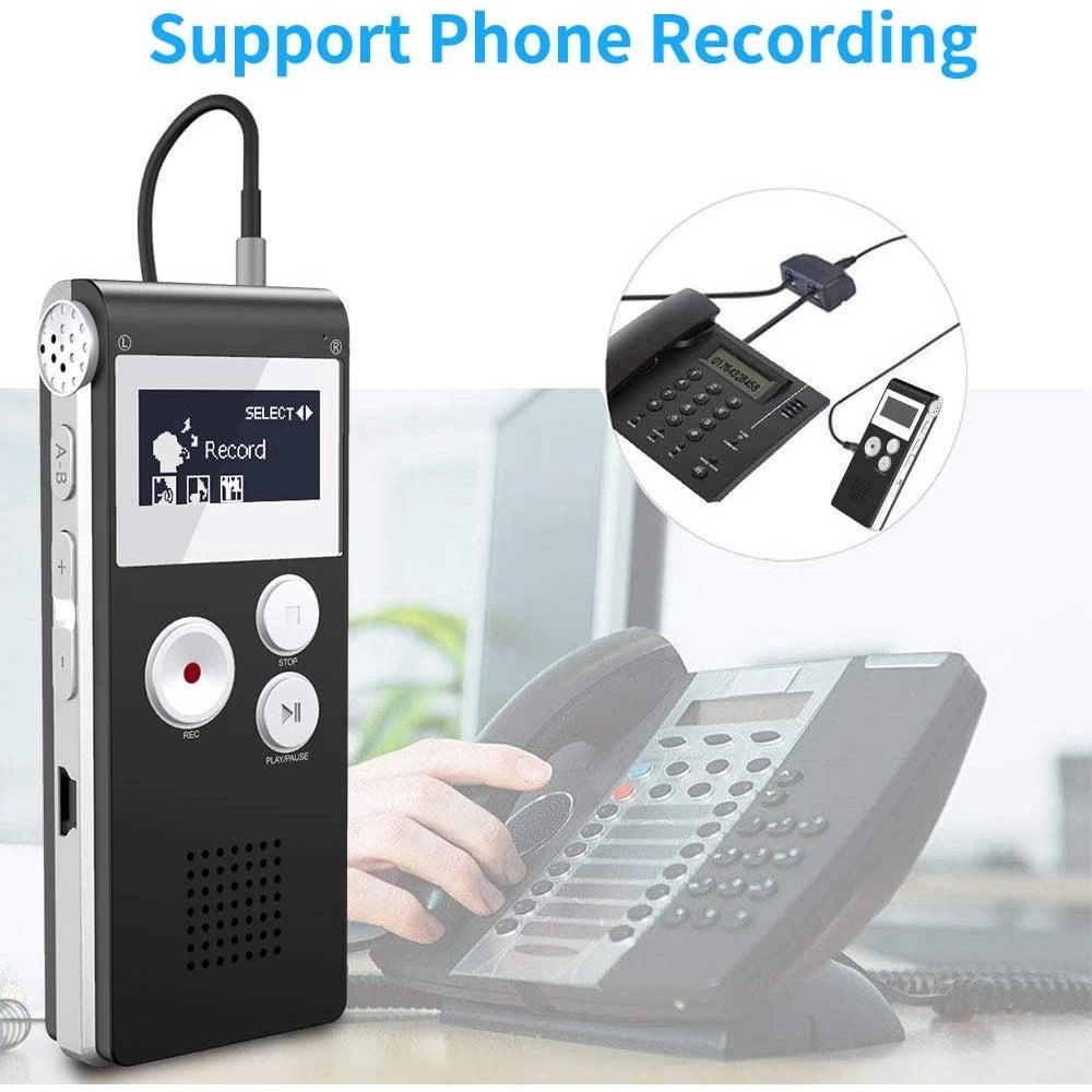 Trade Shop - Registratore Vocale Digitale Professionale 8 Gb Schermo Lcd Funzione Mp3 Q-ly77 -