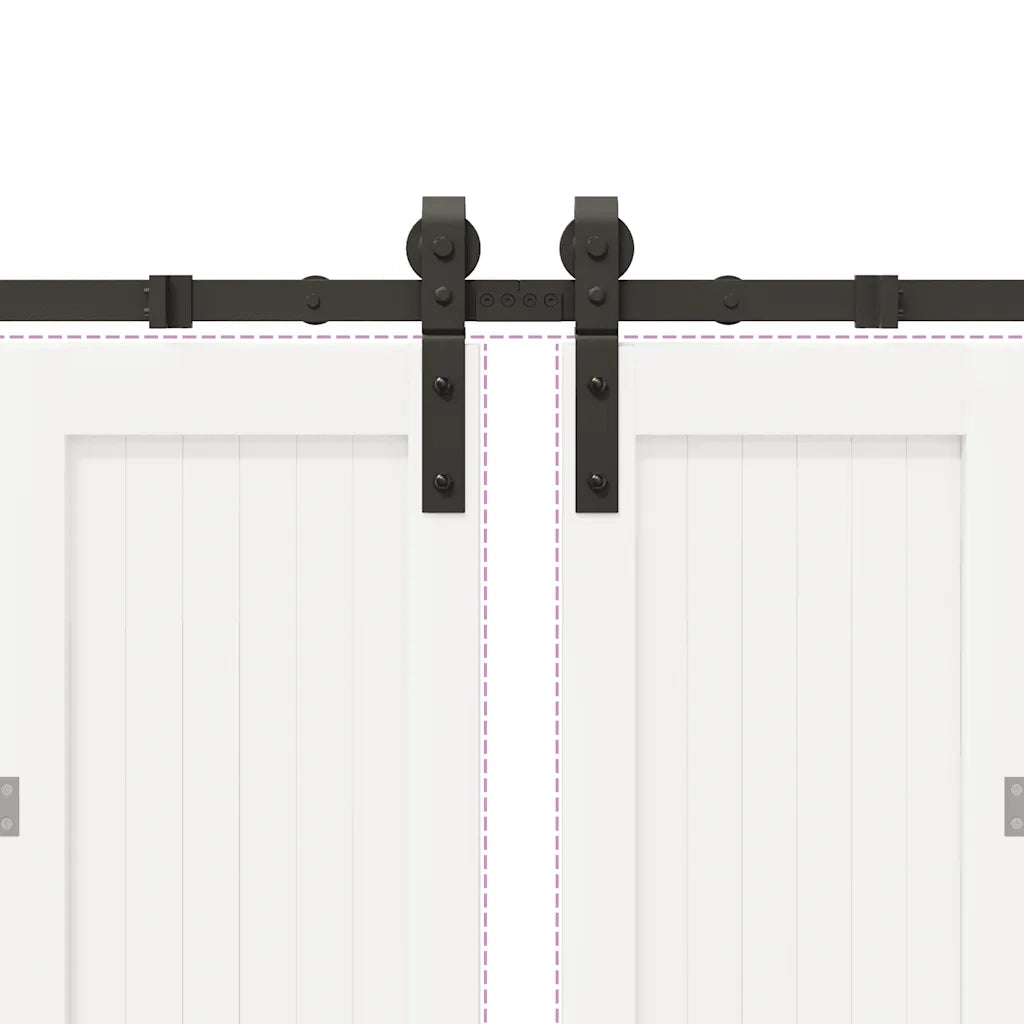 Kit di Binari per Porte Scorrevoli 400 cm Acciaio Nero CFW1480950