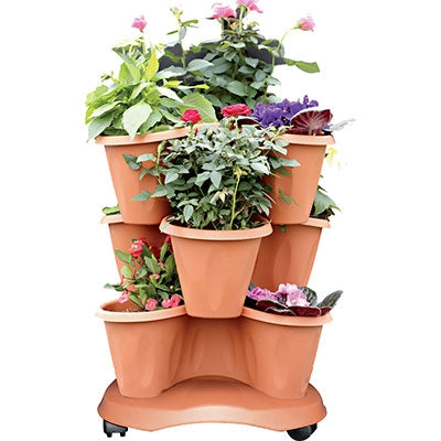 VASO TRIFOGLIO SET 3PZ TERRACOTTA- 1,0 confezione