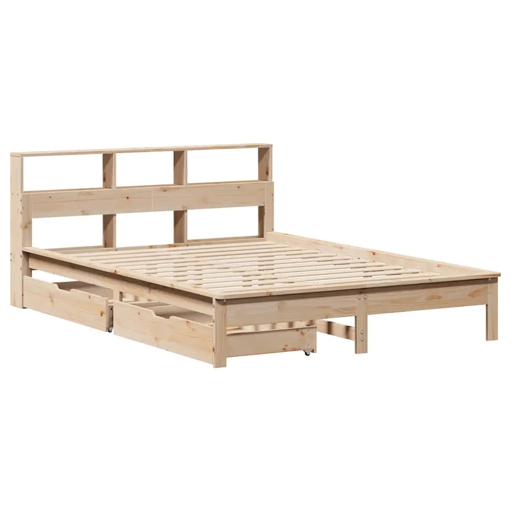 Letto Libreria senza Materasso 160x200 cm in Legno di Pino 3309803