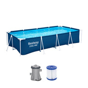 Trade Shop - Piscina Rettangolare Steel Pro Con Struttura In Acciaio Pompa Filtro 400x211x81cm 56424 -
