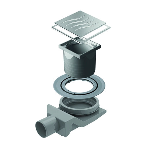 CANALINA SCARICO DOCCIA QUADRATA ONDA- 10x10- DH- pezzi 1