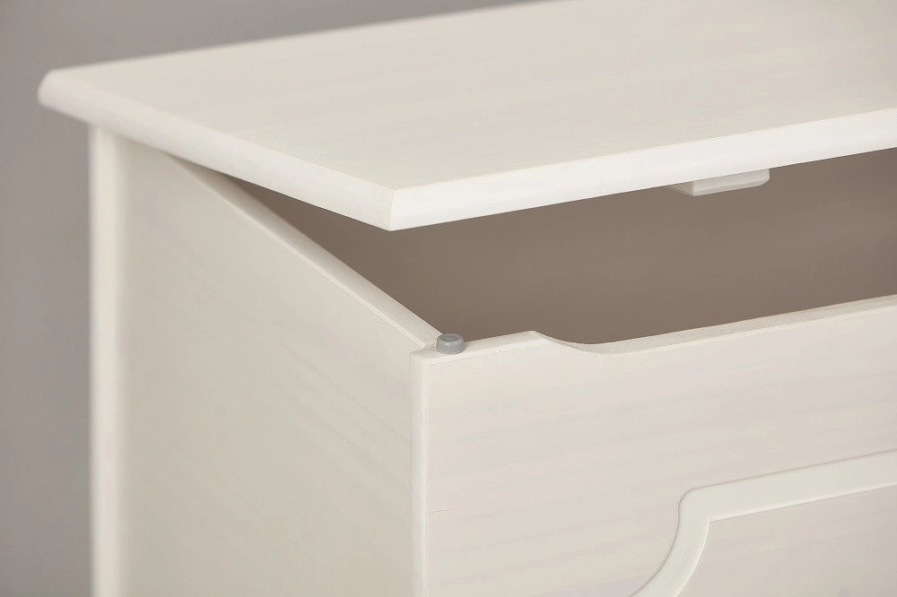 CASSAPANCA CONTENITORE EMEL 89x47x53H CM PINO MASSELLO LACCATO BIANCO
