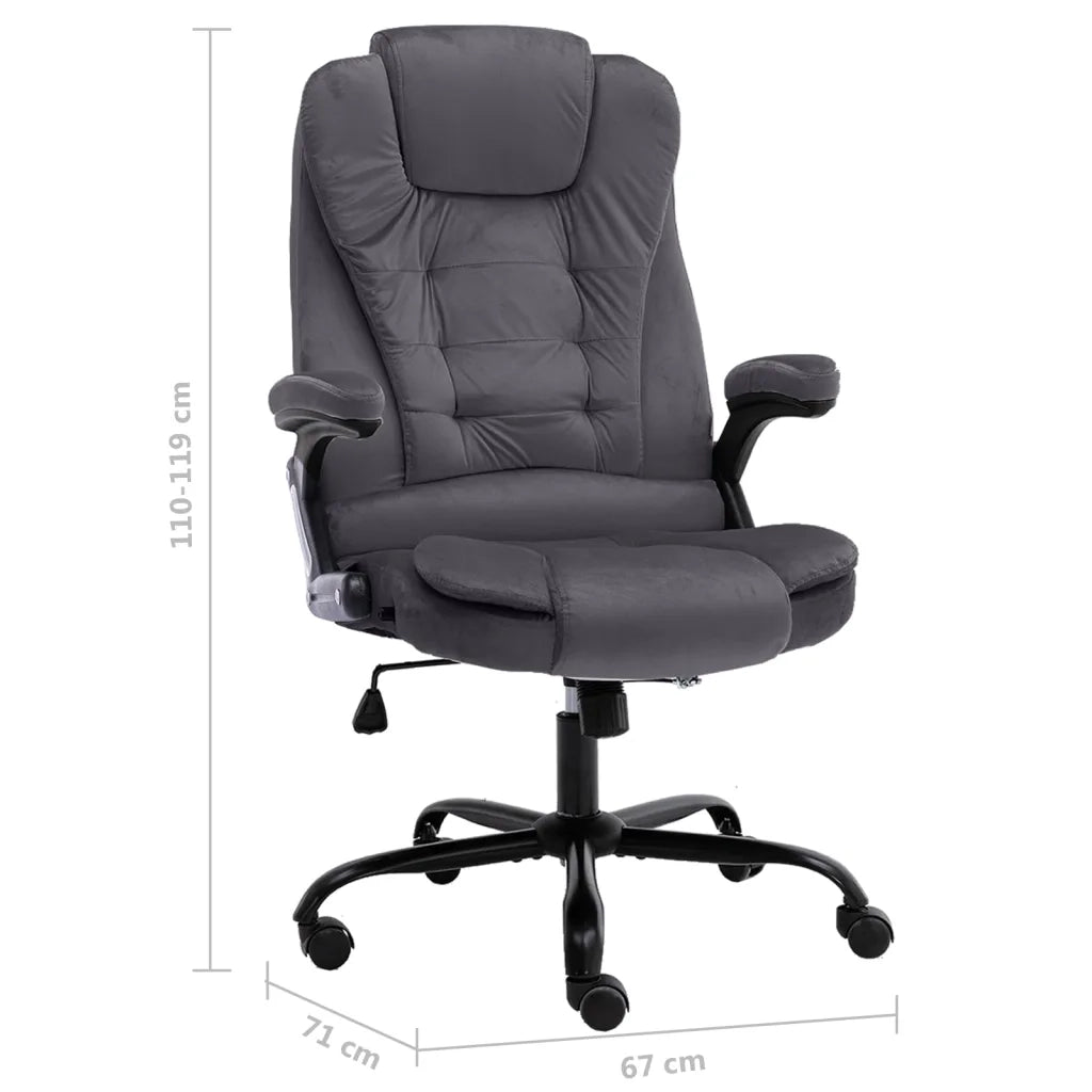 Sedia da Ufficio Grigio Scuro in Velluto 20569