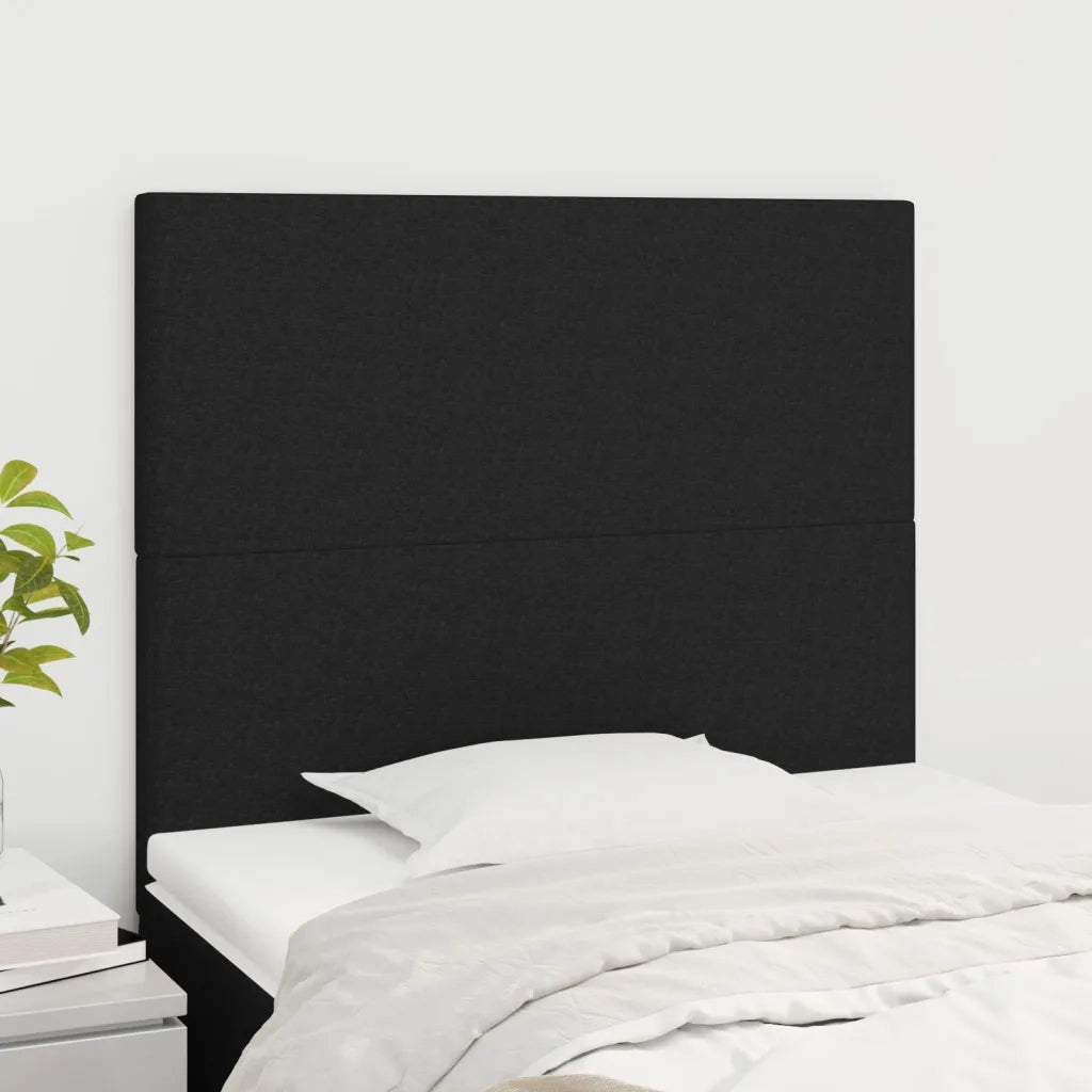 Testiera | Testata Nera 80x5x118/128 cm Tessuto