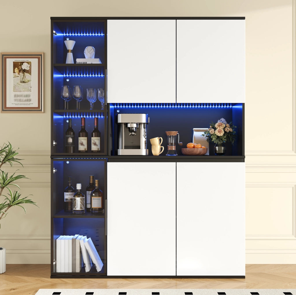 Hochschrank moderno in MDF nero e bianco