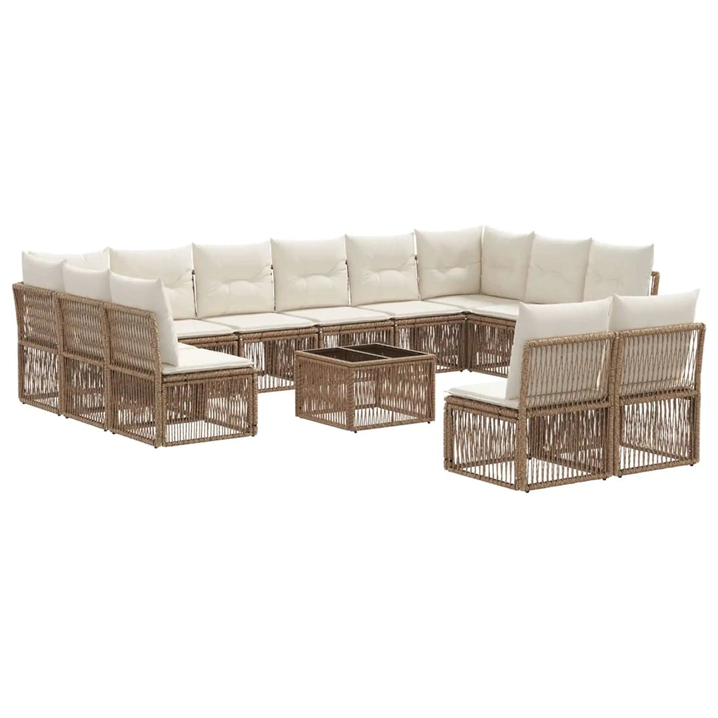 Set Divano da Giardino 13 pcs Beige polyrattan 3434385