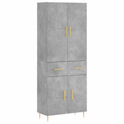 Credenza | Madia | Buffet da pranzo | Armadio da pranzo Grigio Cemento 69,5x34x180 cm in Legno Multistrato