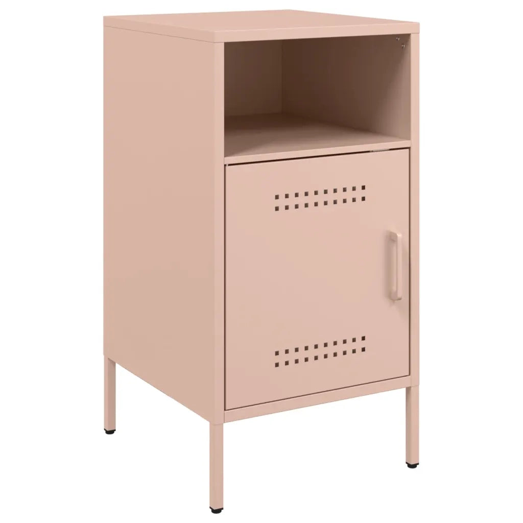 Set di 2 Comodini | Armadio da Notte | Mobiletto da notte Rosa 36x39x68 cm in Acciaio